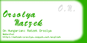 orsolya matzek business card